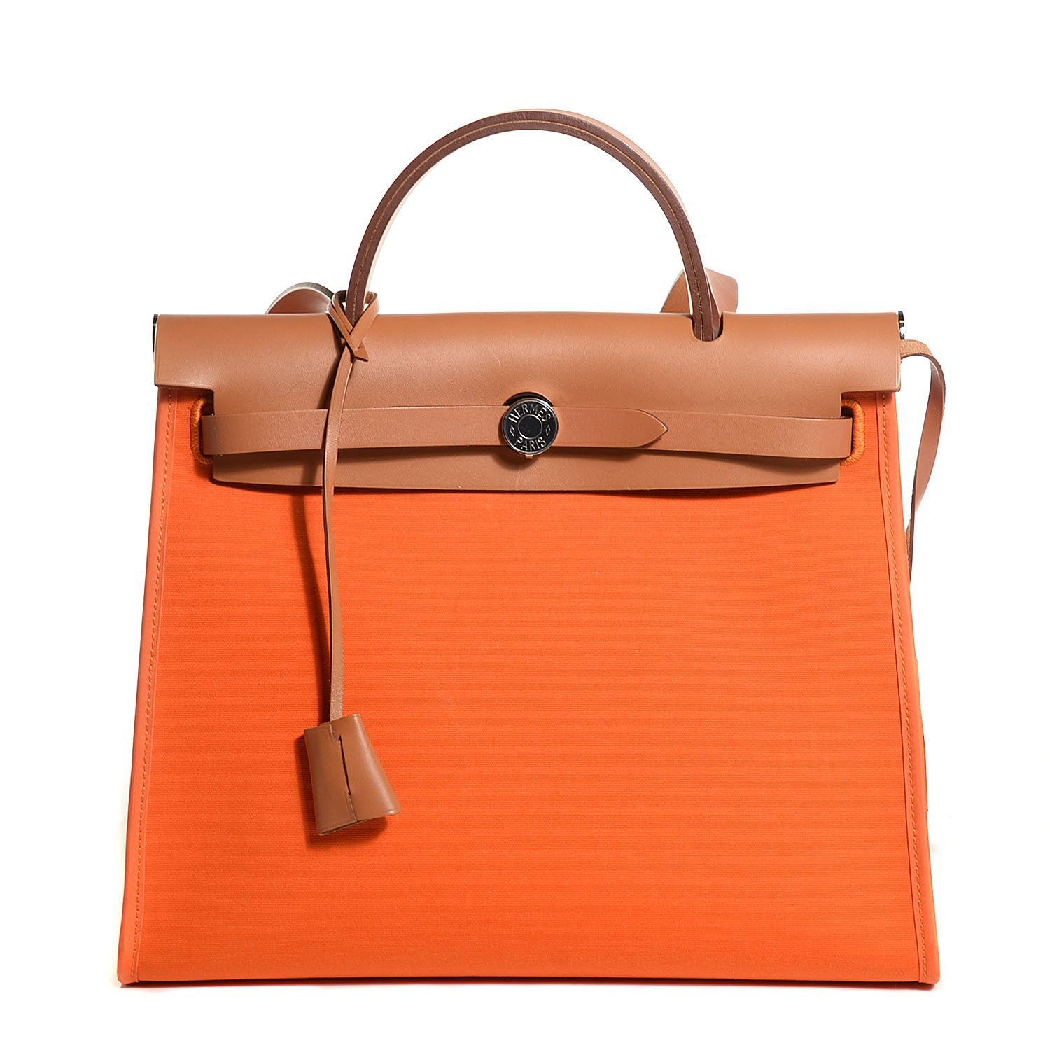 Hermes Vache Hunter Toile Herbag Zip 31 PM Orange 1 of 15