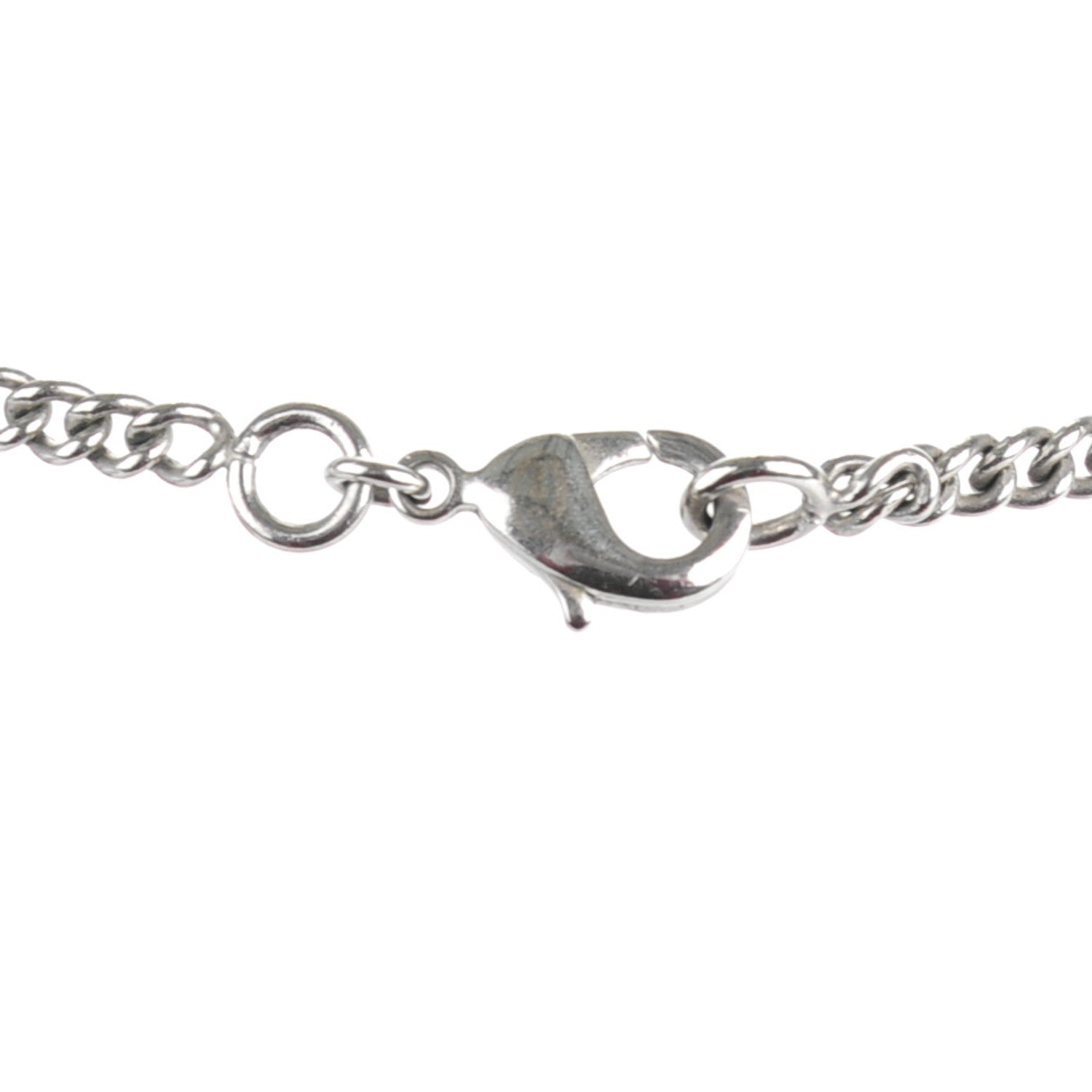 Chanel Baguette Crystal CC Necklace Silver 3 of 5