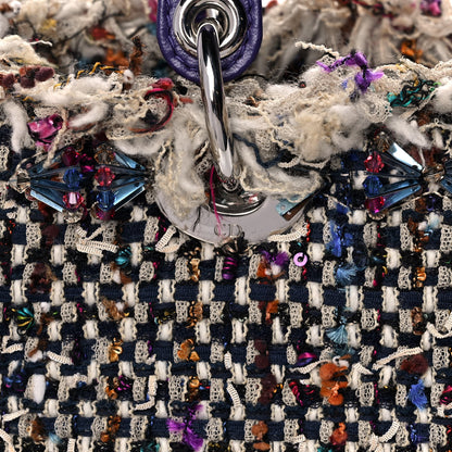 Christian Dior Tweed Fringe Medium Lady Dior Purple 14 of 15