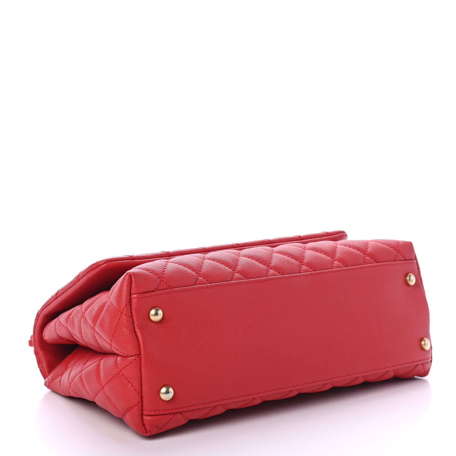 Chanel Caviar Quilted Small Coco Handle Flap Red 4 of 13