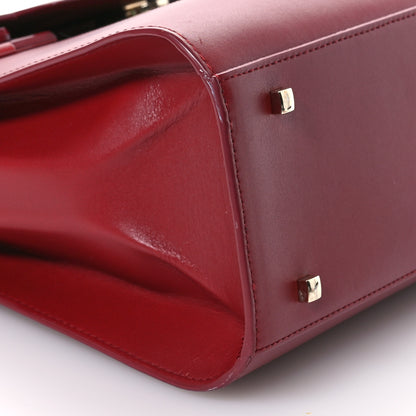 Delvaux Calfskin Patent Calfskin GM Tempete Satchel Red 10 of 13
