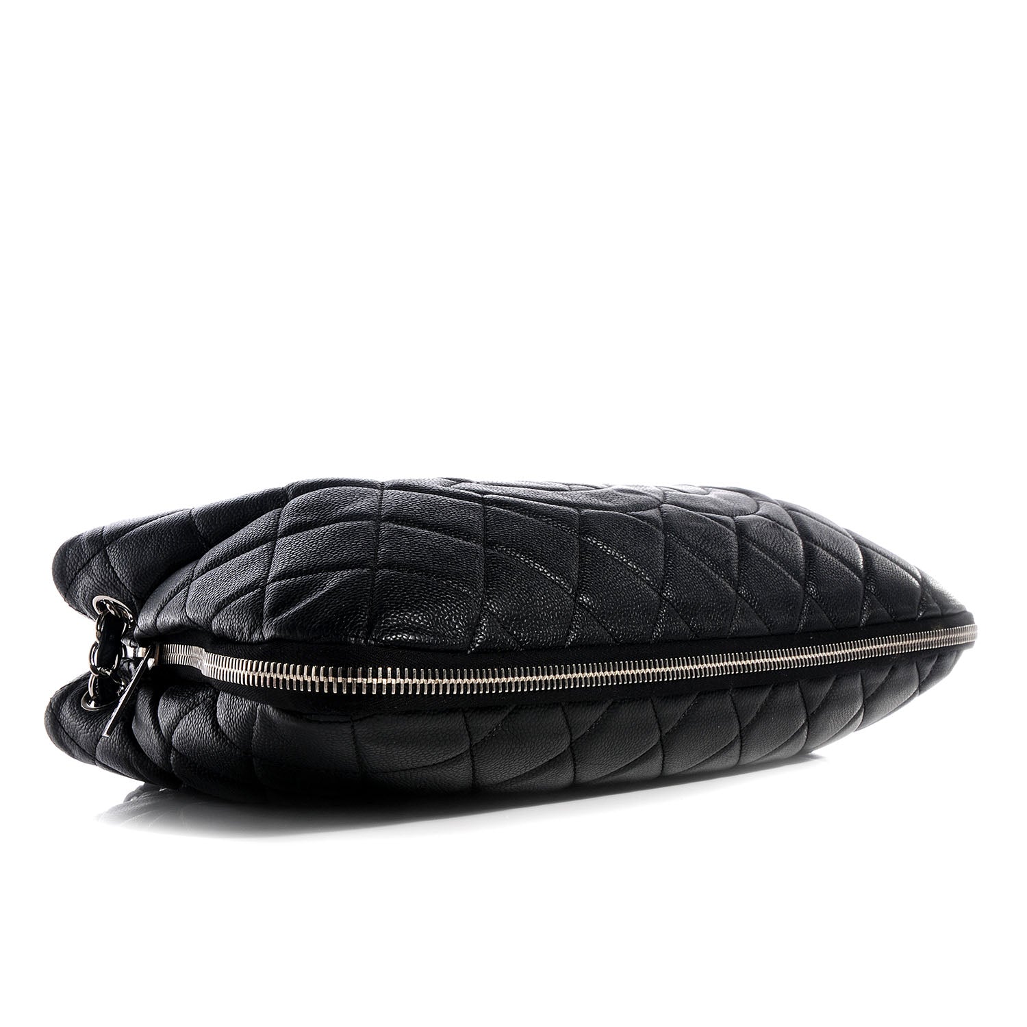 Chanel Caviar Expandable Zip Shoulder Bag Black 4 of 8