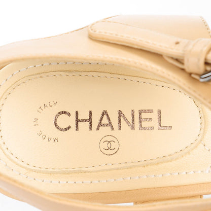 Chanel Lambskin Quilted Reissue Chain Pearl CC Sandals 40 Beige 8 of 9