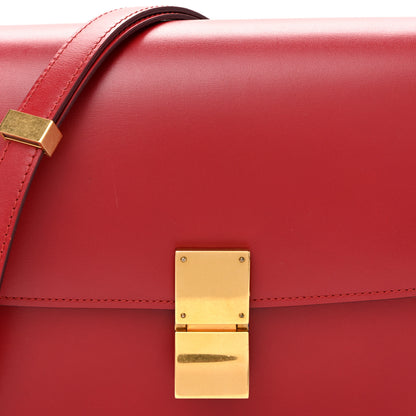 Celine Box Calfskin Medium Classic Box Flap Bag Red 8 of 14