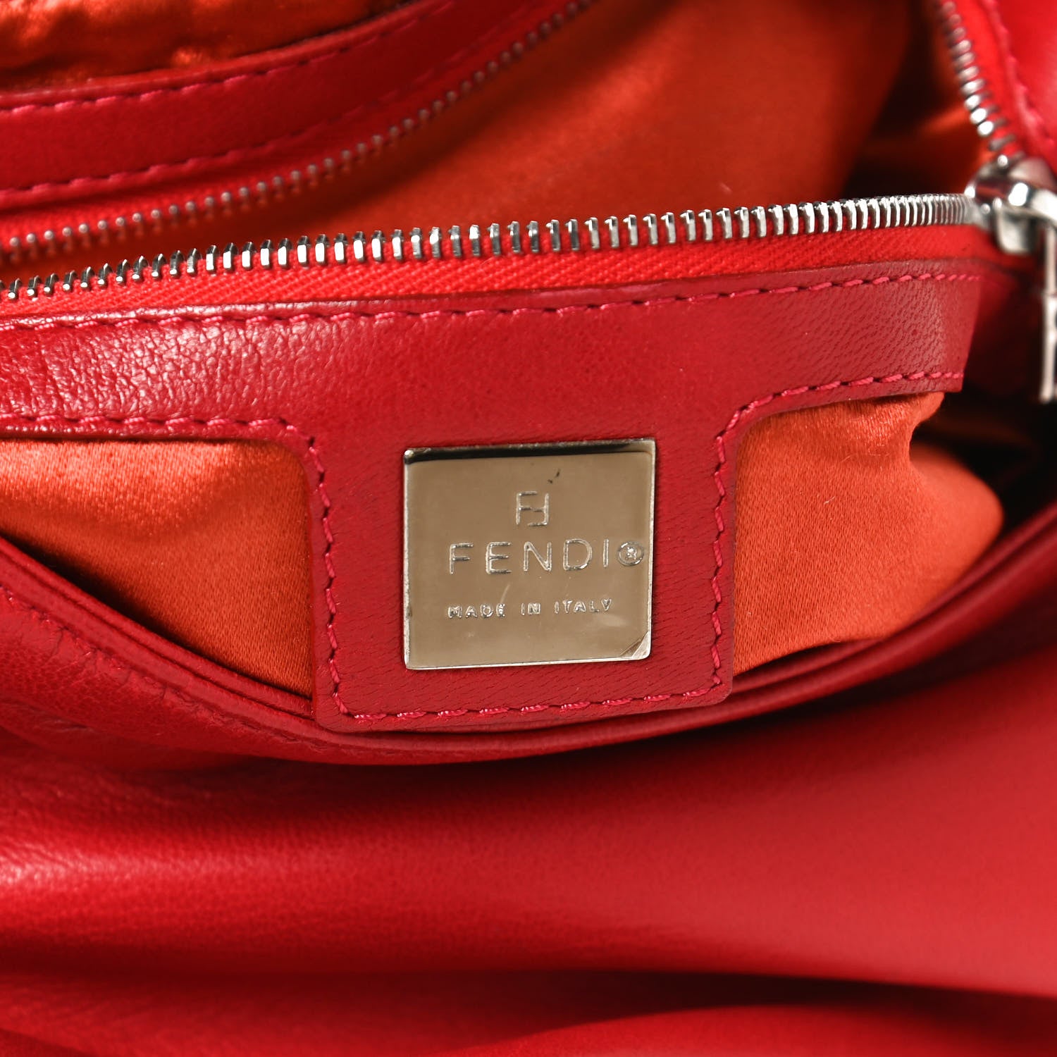 Fendi Calfskin Mama Baguette Red 6 of 9