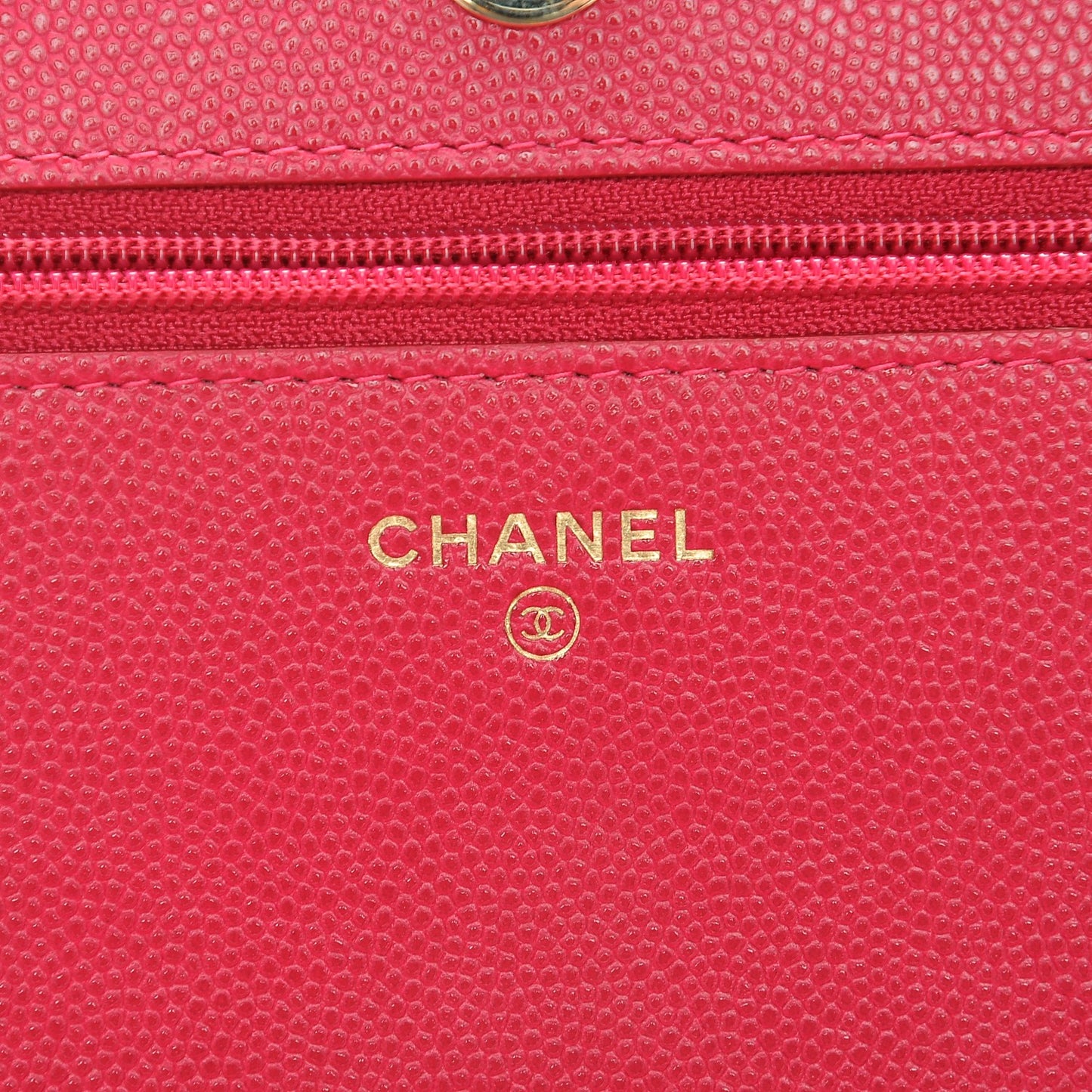 Caviar Quilted Boy Wallet On Chain WOC Fuchsia