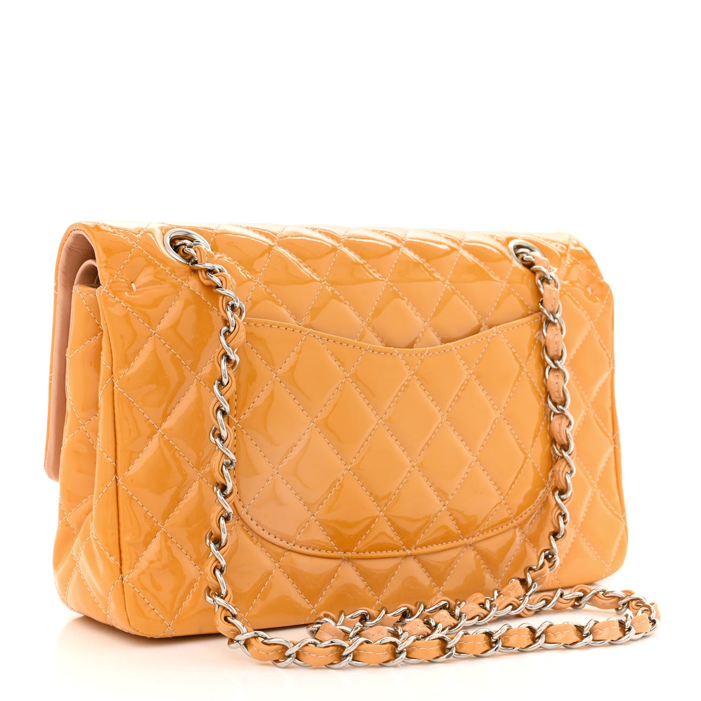 Patent Quilted Medium Double Flap Light Pink