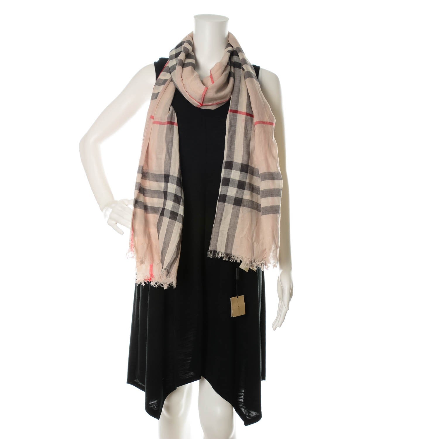 Burberry Silk Wool Giant Check Scarf Stone 2 of 5