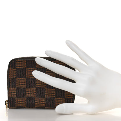 Louis Vuitton Damier Ebene Zippy Coin Purse Rose Ballerine 2 of 8