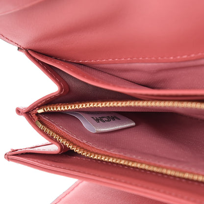 MCM Visetos Grained Calfskin Corina Two Fold Wallet Pink 8 of 9