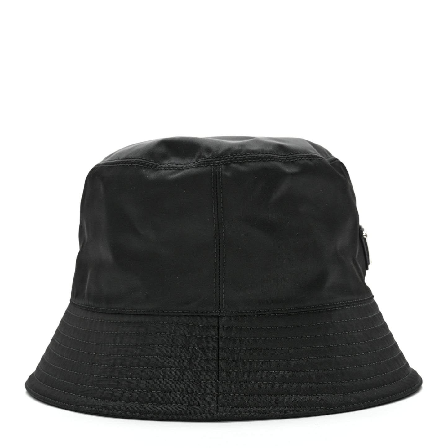 Re-Nylon Metal Triangle Logo Womens Bucket Hat M Black