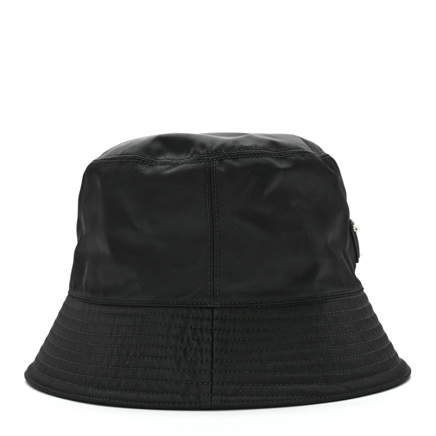 Prada Re-Nylon Metal Triangle Logo Womens Bucket Hat M Black 5 of 8