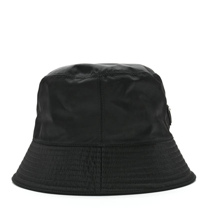 Prada Re-Nylon Metal Triangle Logo Womens Bucket Hat M Black 5 of 8