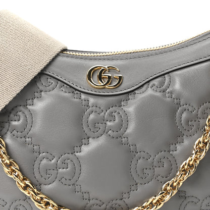 Gucci Calfskin GG Matelasse Chain Handbag Dusty Grey Natural 8 of 10