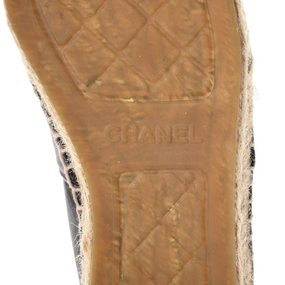 Chanel Lambskin Camellia CC Stud Espadrilles 39 Black 8 of 10