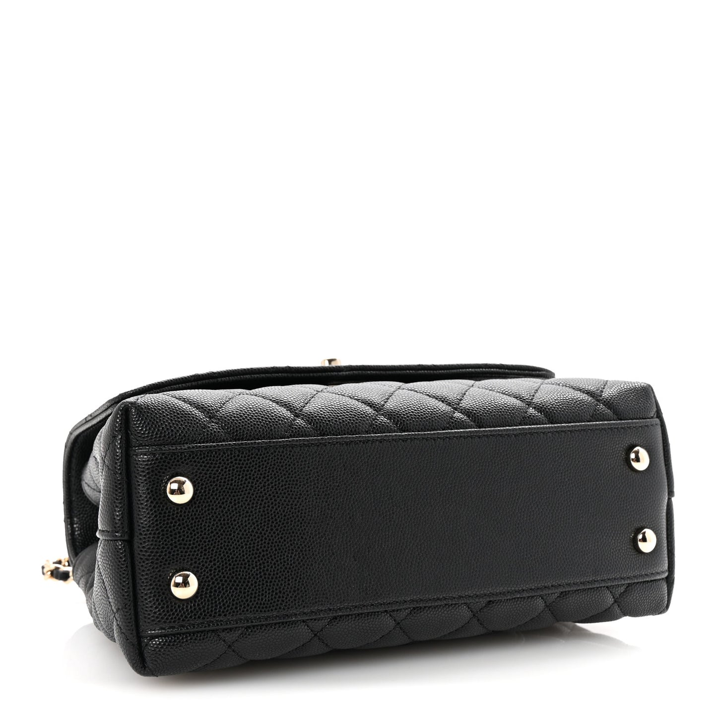 Caviar Quilted Mini Coco Handle Flap Black