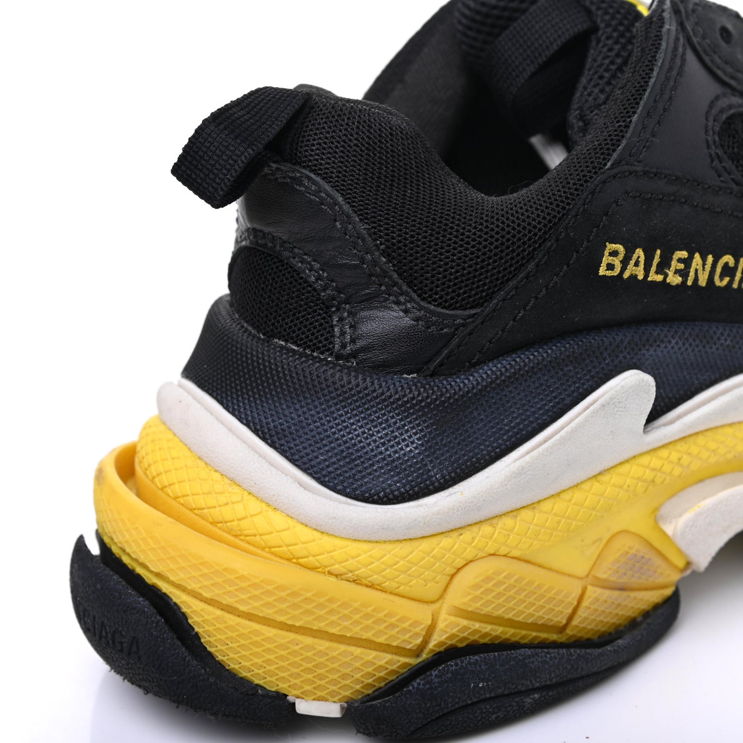 Fabric Mesh Womens Triple S Sneakers 37 Black Yellow