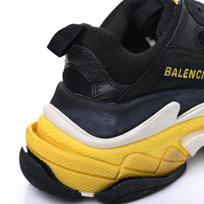 Balenciaga Fabric Mesh Womens Triple S Sneakers 37 Black Yellow 23 of 24