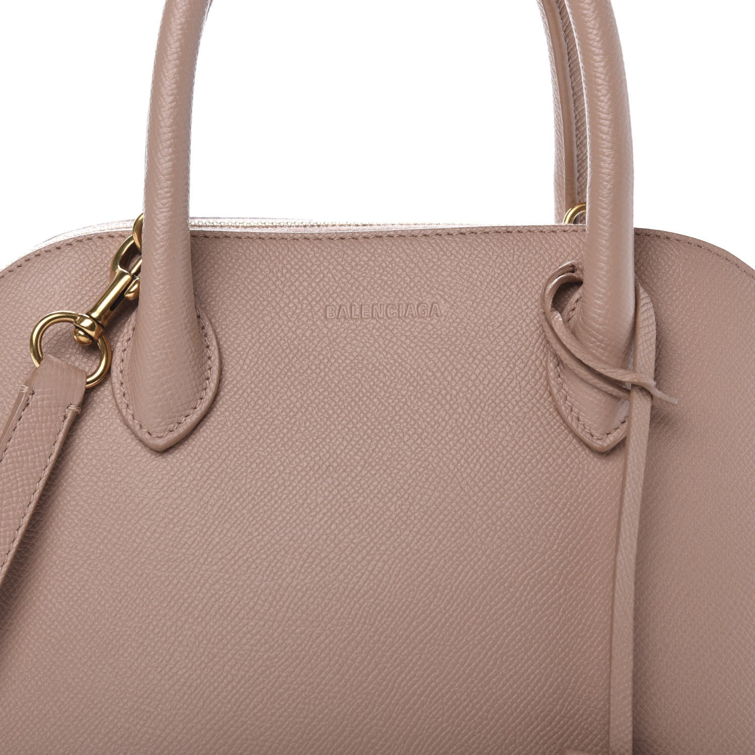 Balenciaga Signature Grained Calfskin Logo S Ville Top Handle Bag Nude Beige White 10 of 10