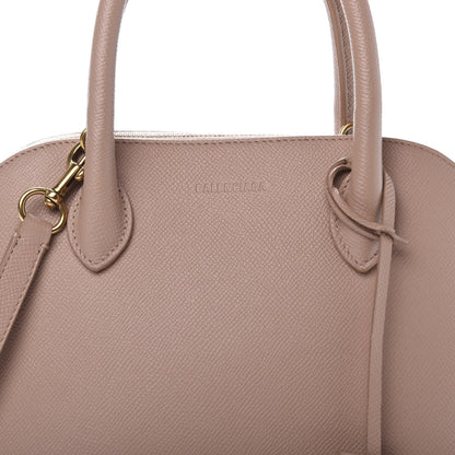 Balenciaga Signature Grained Calfskin Logo S Ville Top Handle Bag Nude Beige White 10 of 10