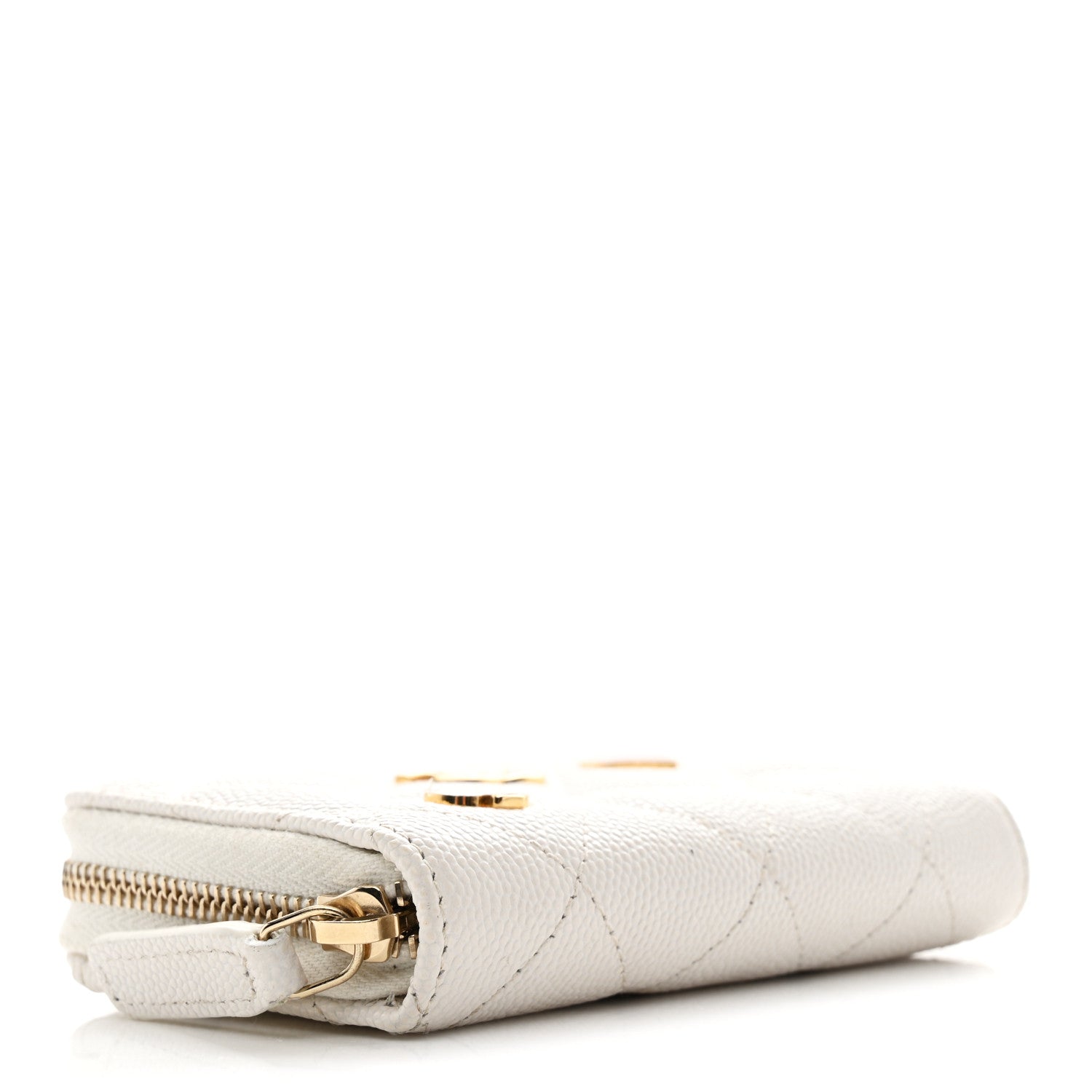 Chanel Caviar Enamel Coco Casino Quilted Zip Coin Purse White 4 of 8