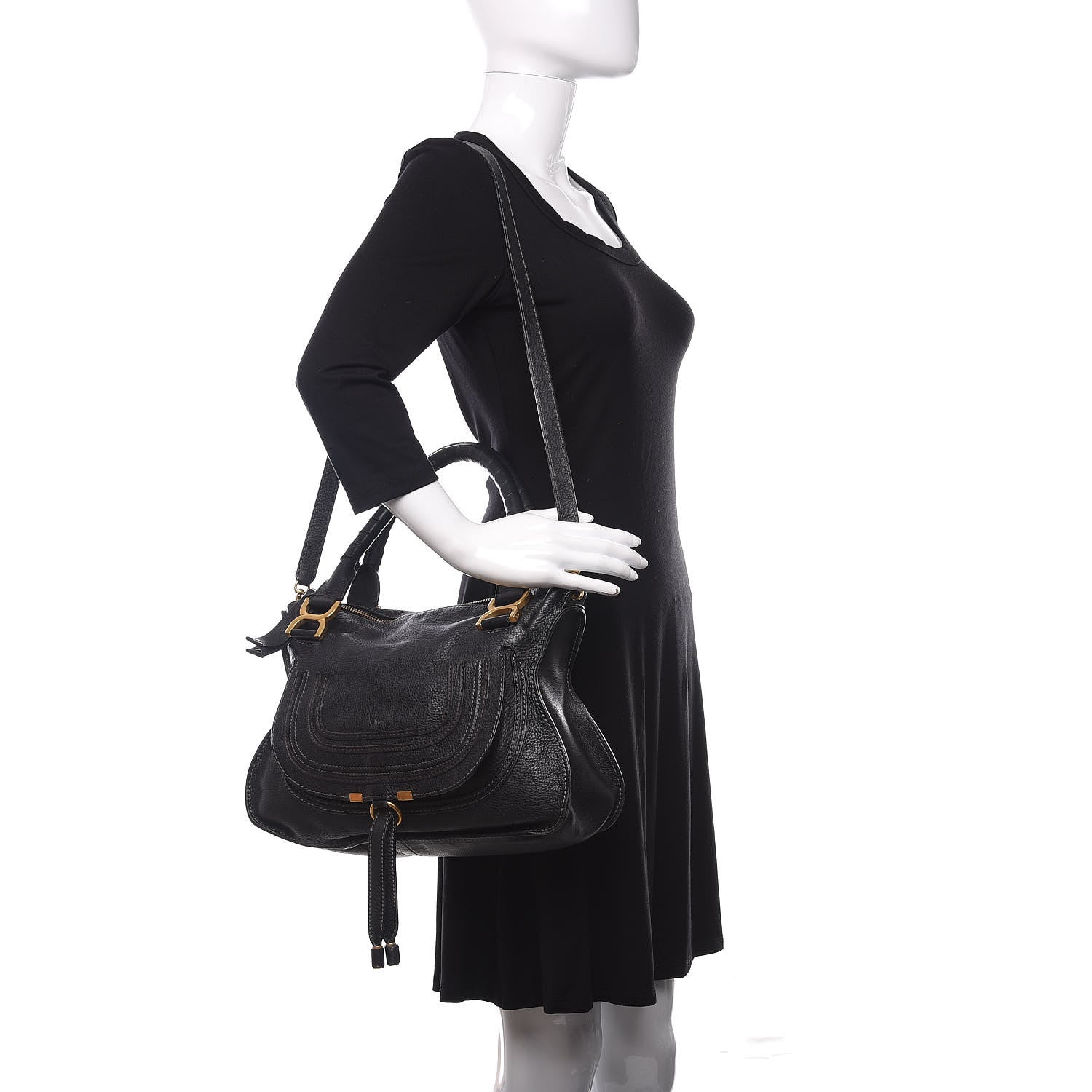 Chloe Calfskin Medium Marcie Satchel Black 2 of 11