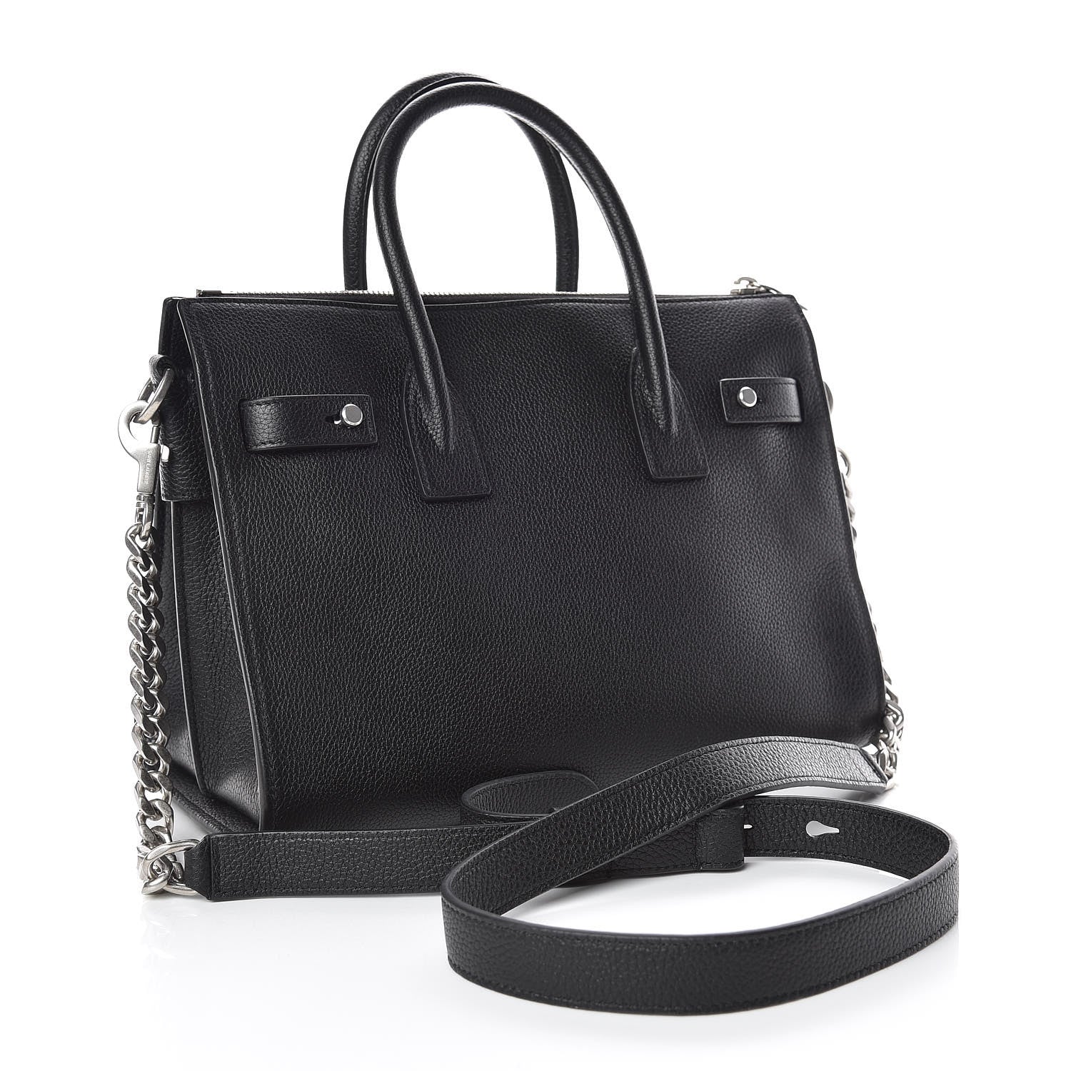 Saint Laurent Grained Calfskin Baby Souple Sac De Jour Black 3 of 12
