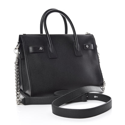 Saint Laurent Grained Calfskin Baby Souple Sac De Jour Black 3 of 12