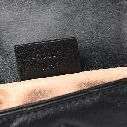 Gucci Calfskin Matelasse Super Mini GG Marmont Shoulder Bag Black 7 of 11