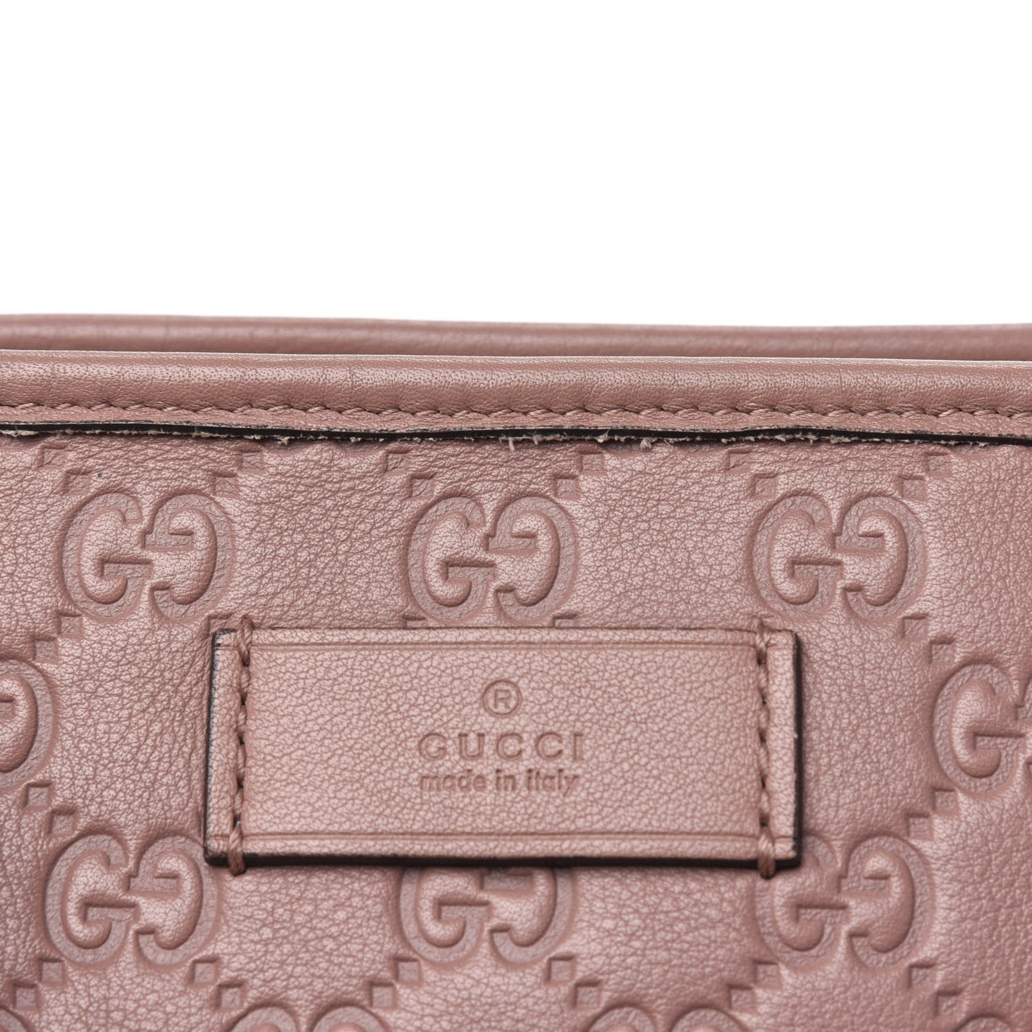 Guccissima Medium Zippered Shopping Tote Rose Beige