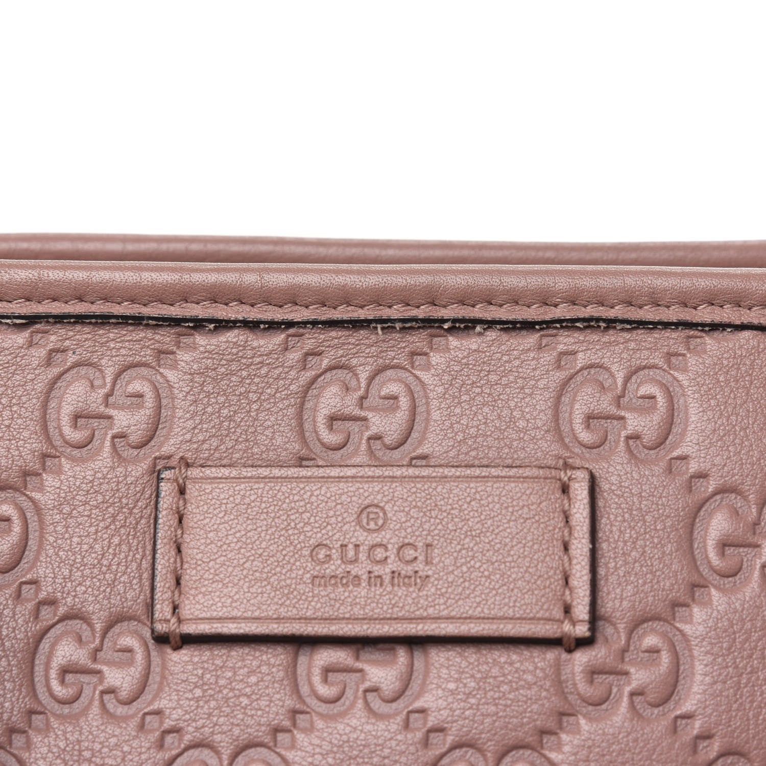 Gucci Guccissima Medium Zippered Shopping Tote Rose Beige 10 of 11