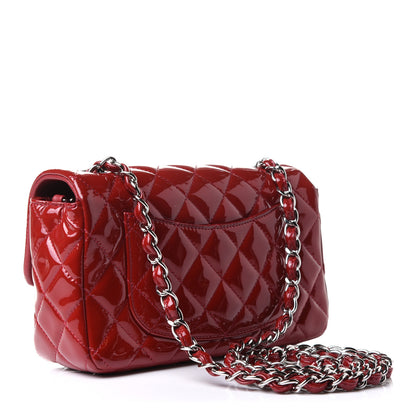 Chanel Patent Calfskin Quilted Mini Rectangular Flap Red 3 of 14