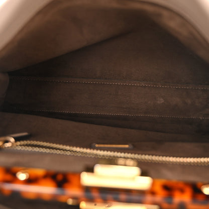 Fendi Vitello Seta Plexiglass Tortoise Medium Peekaboo Iconic Satchel Tortora 5 of 11