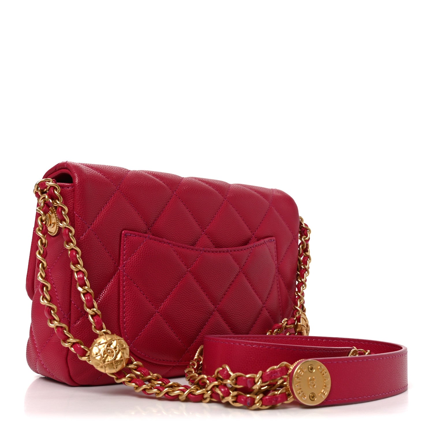 Chanel Caviar Quilted Small Twist Your Buttons Flap Fuchsia 3 of 10