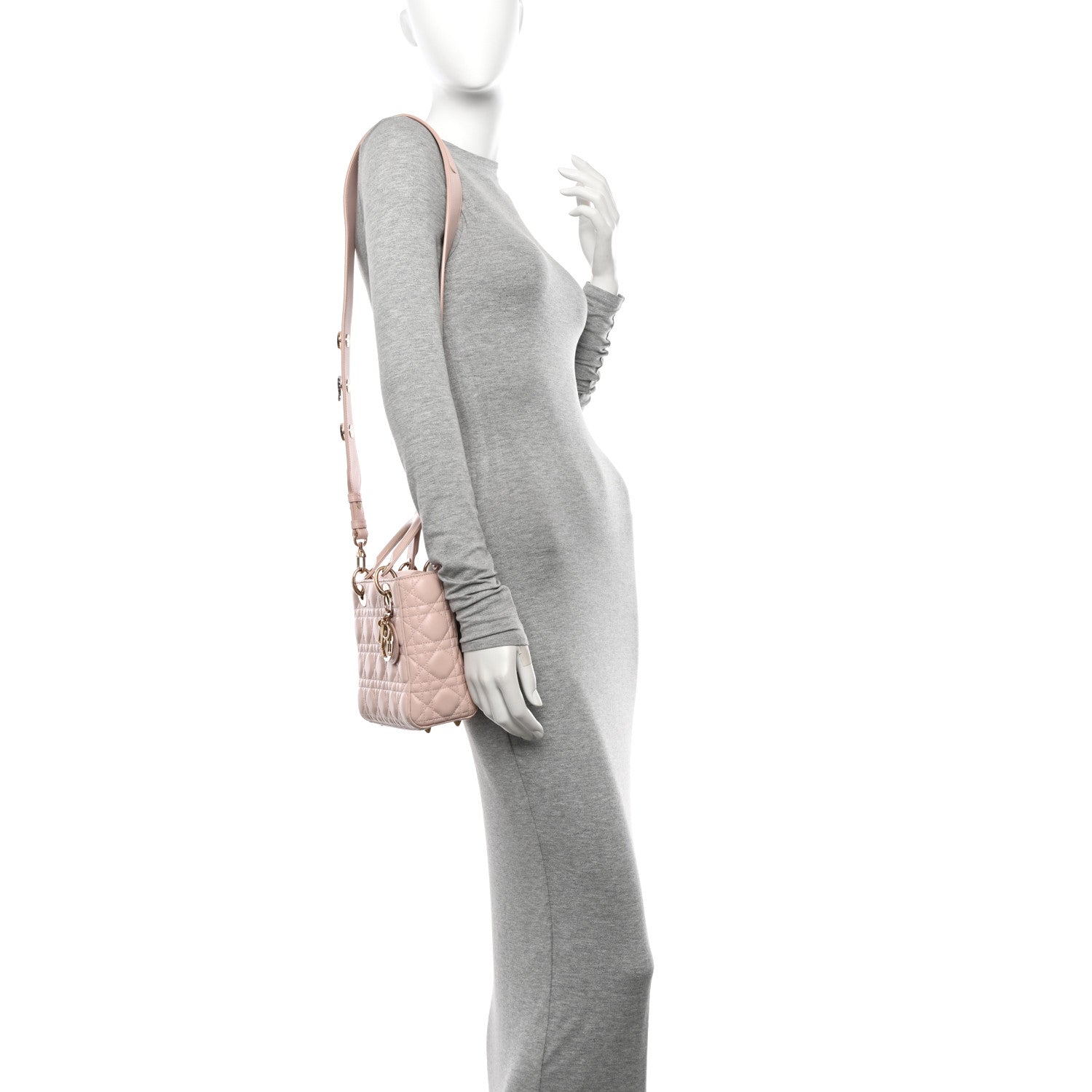 Christian Dior Lambskin Cannage Small Lucky Badges My Lady Dior Pink 2 of 15