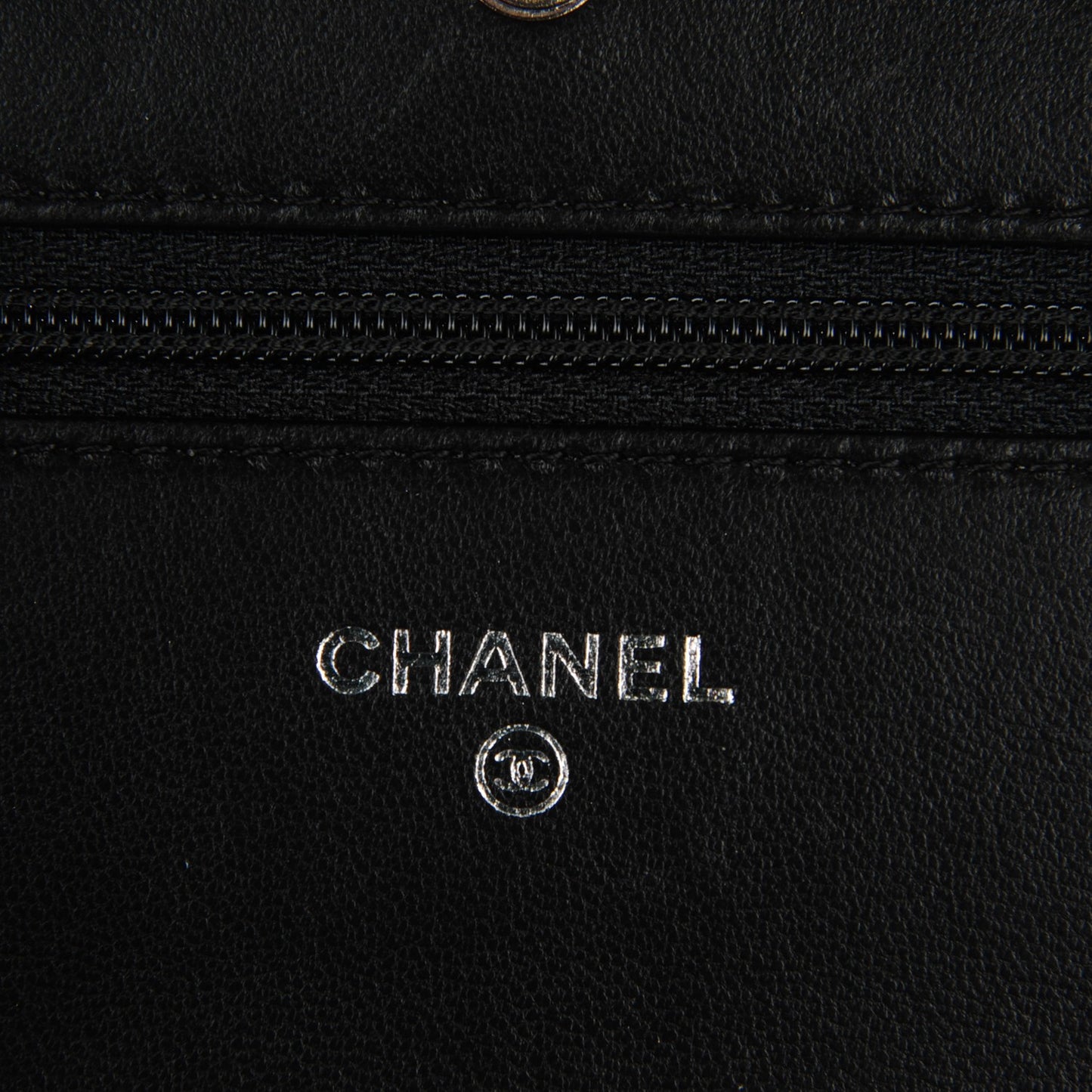 Calfskin Chevron Wallet On Chain WOC So Black