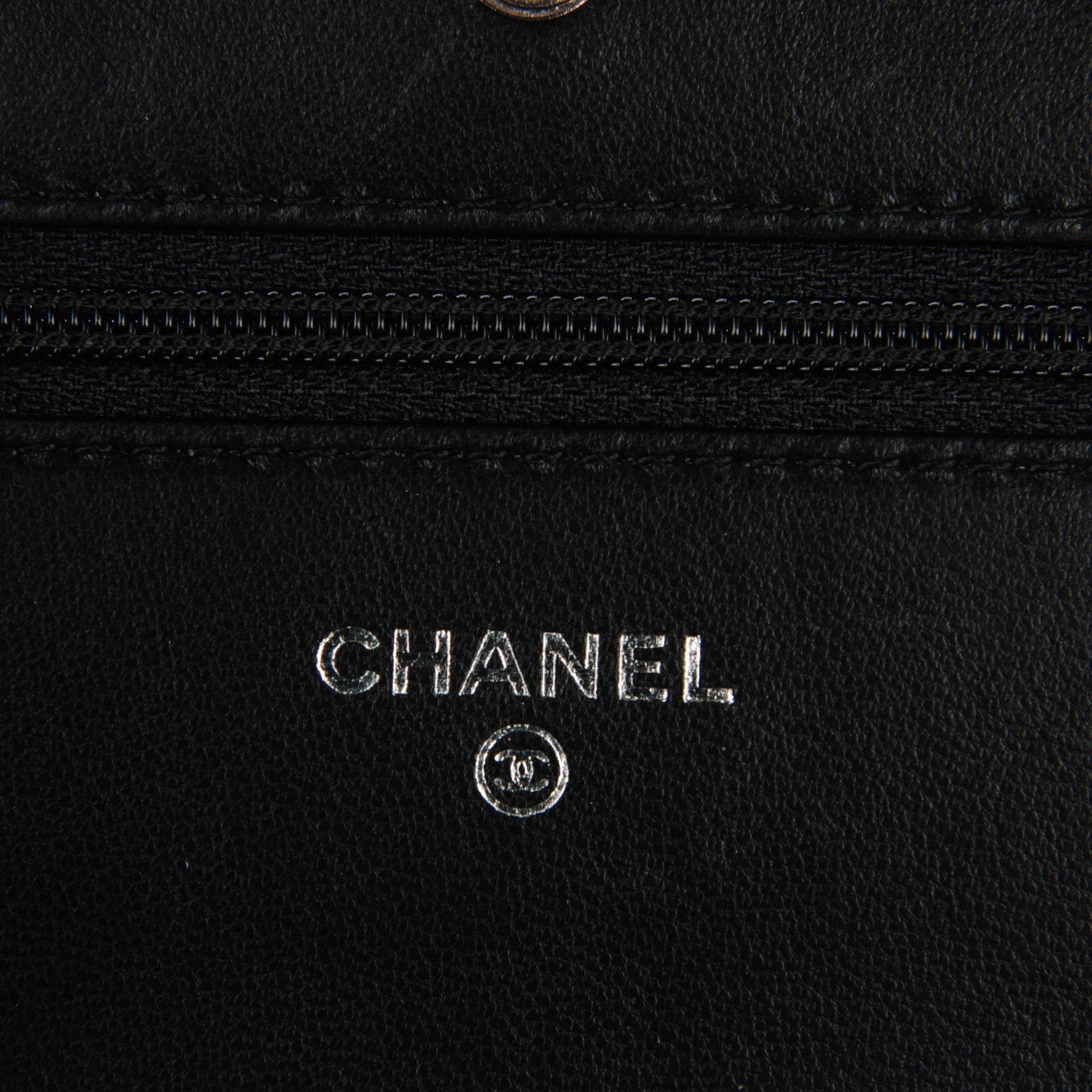 Chanel Calfskin Chevron Wallet On Chain WOC So Black 5 of 8
