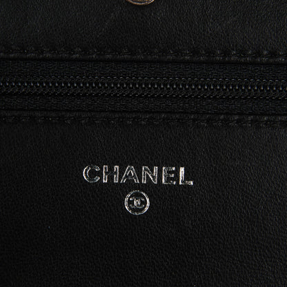 Chanel Calfskin Chevron Wallet On Chain WOC So Black 5 of 8