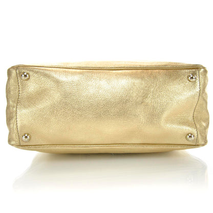 Saint Laurent Leather Y-Mail Tote Metallic Gold 5 of 9