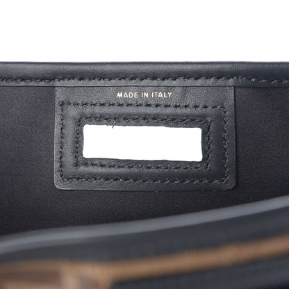 Fendi Glazed Fabric Vitello Century FF 1974 Stamp Patch Medium Peekaboo Defender Cover Mogano Panna Black 7 of 10