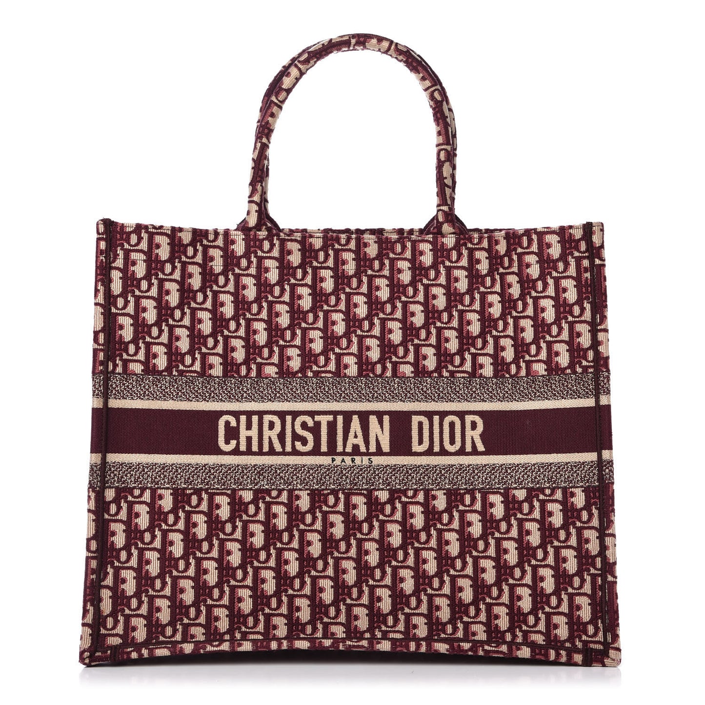 Oblique Large Book Tote Burgundy Multicolor