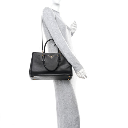 Prada Saffiano Medium Galleria Double Zip Tote Black 2 of 11