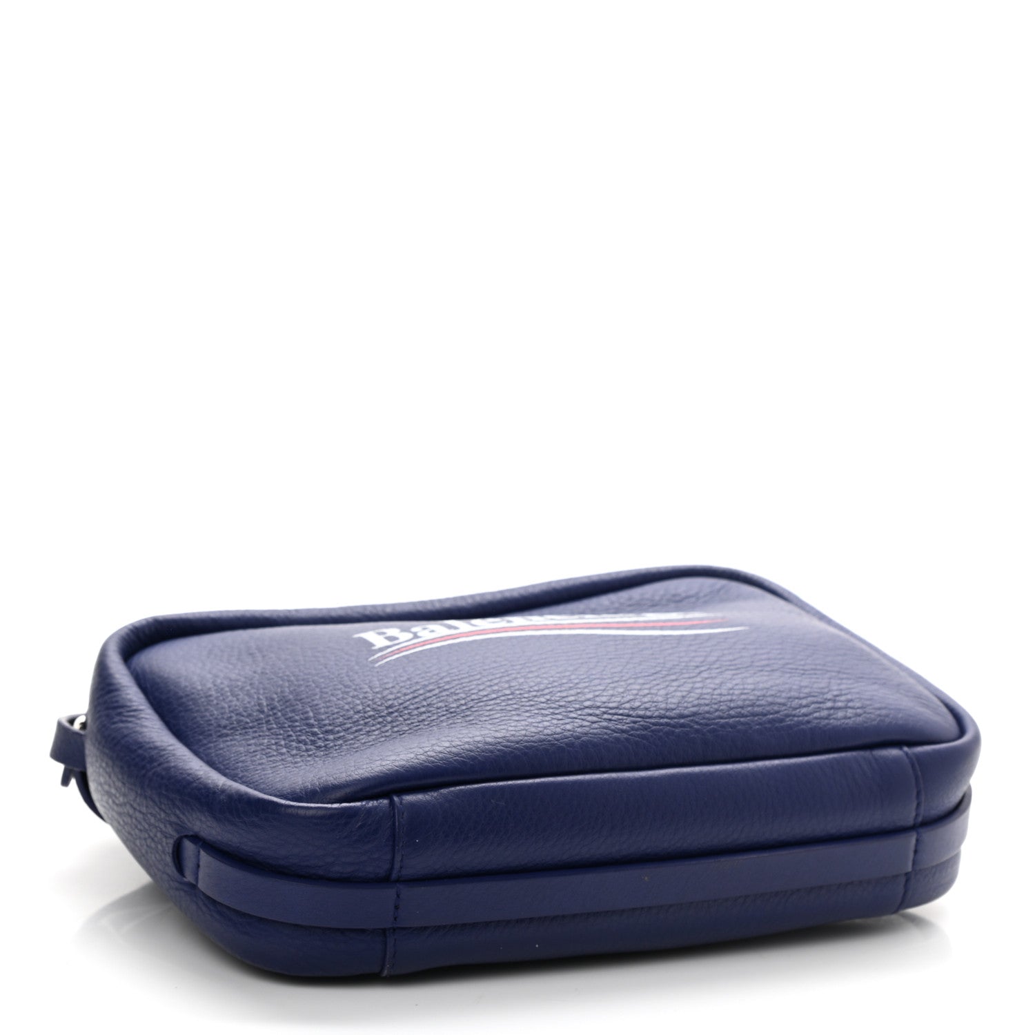 Balenciaga Calfskin Political Campaign Logo S Everyday Camera Bag Bleu 4 of 10