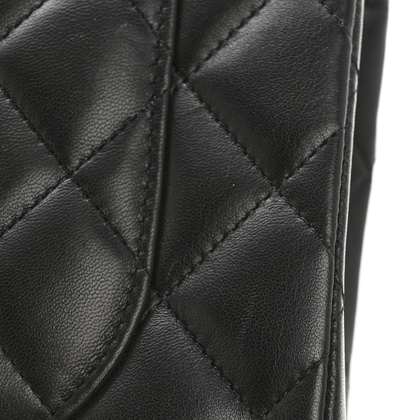 Lambskin Quilted Jumbo Double Flap Black