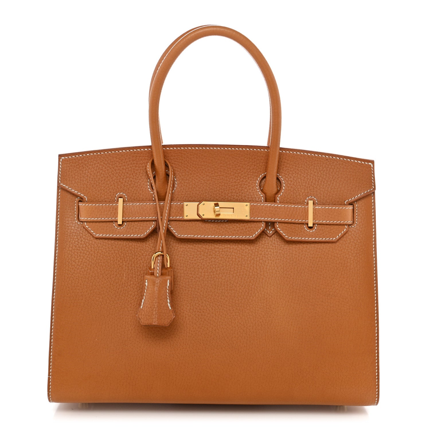 Hermes Vache Naturelle Grainee Birkin Sellier 30 Natural Sable 1 of 12