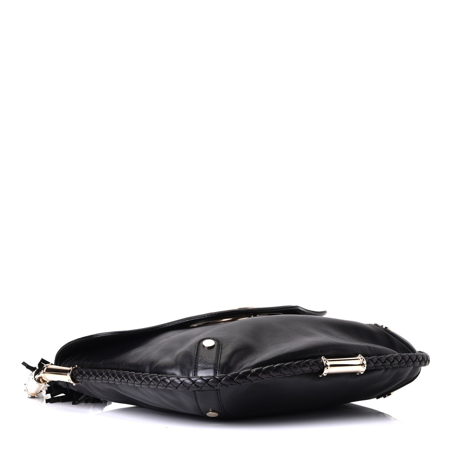 Calfskin Medium Britt Tassel Shoulder Bag Black
