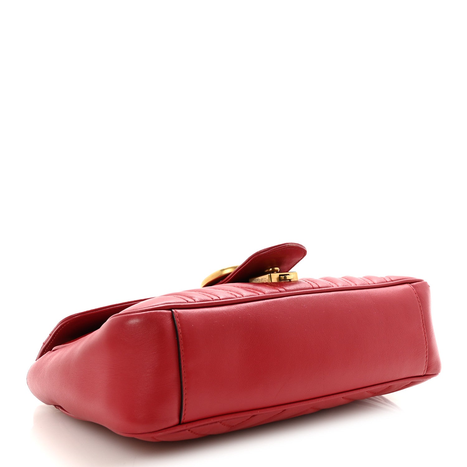 Gucci Calfskin Matelasse Small GG Marmont Shoulder Bag Hibiscus Red 4 of 10