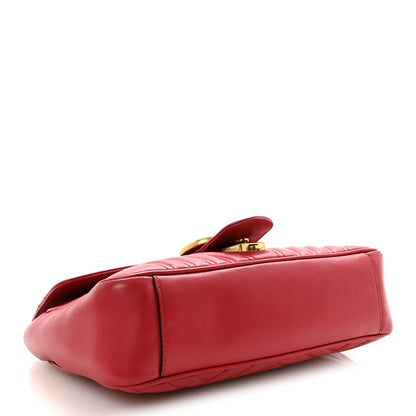 Gucci Calfskin Matelasse Small GG Marmont Shoulder Bag Hibiscus Red 4 of 10