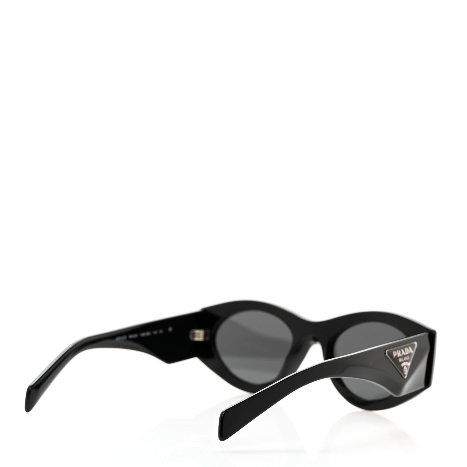 Prada Acetate Oval Symbole Sunglasses SPR 20Z Black 4 of 8