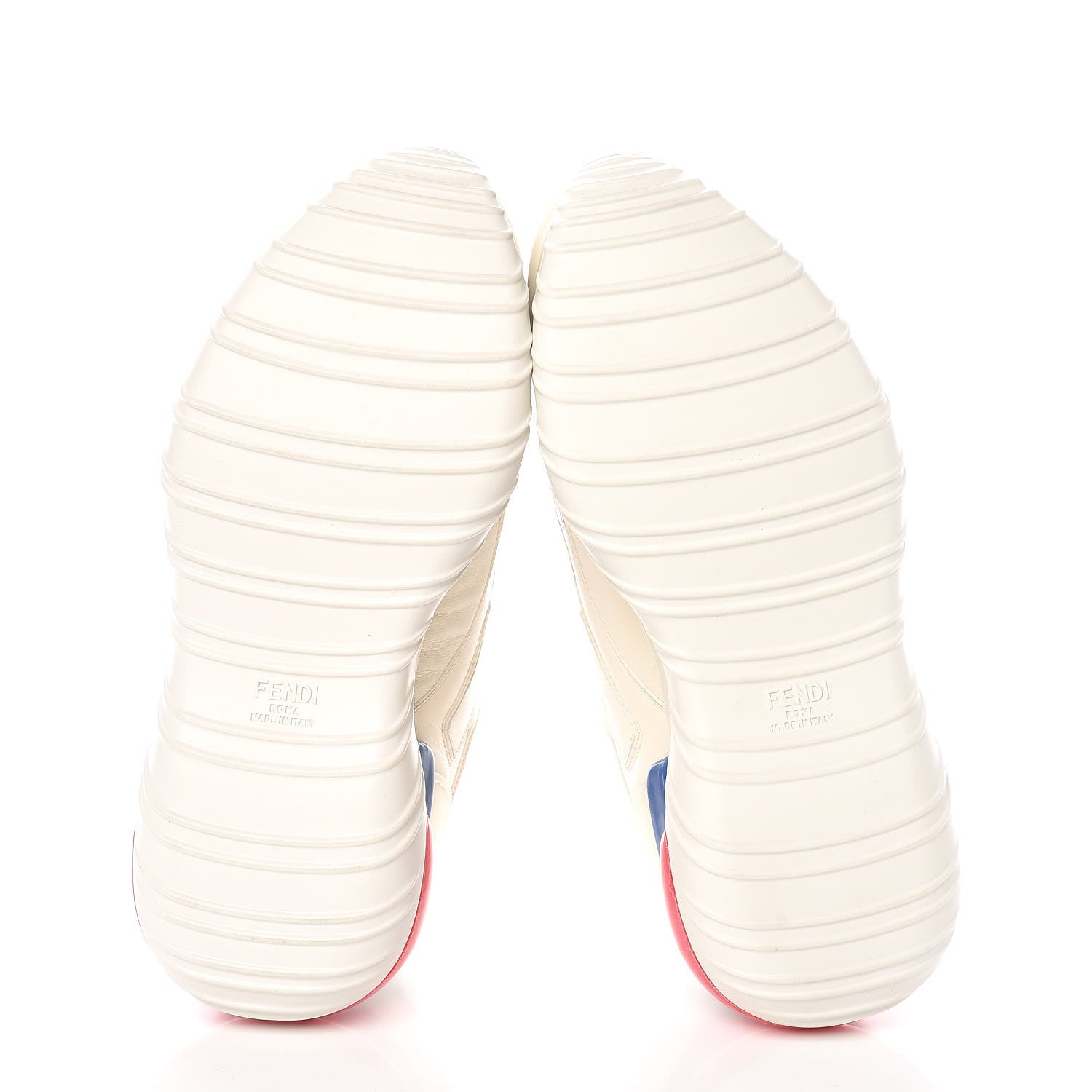 Fendi X FILA Vitello Mania Painted Womens Chunky Sneakers 40 Ice White Caipiroska Blueberry 5 of 8